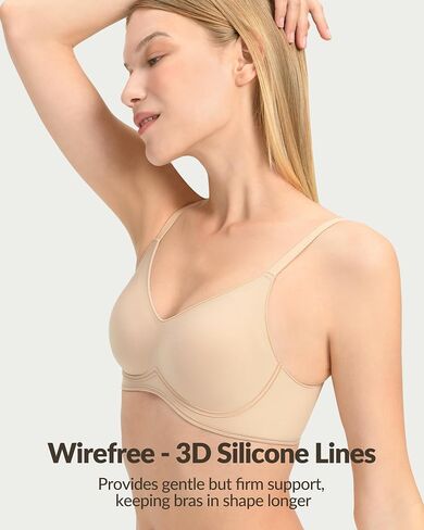 Wireless Bras Full Coverage Supportive Minimizer Bra Smooth Comfort T-Shirt Sleep Bras No Underwire in Saudi Arabia
