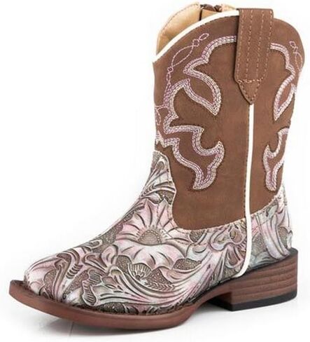 ROPER Toddler Girls Raya Tie Dye Square Toe Casual Boots Mid Calf - Brown, Pink in Kuwait