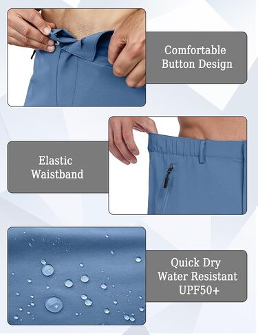 Mens Hiking Cargo Summer Shorts 9" Quick Dry Lightweight Outdoor Fishing Golf Casual Elastic Waist Loose Fit 6 Pocket in Saudi Arabia