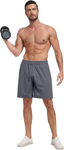 4 Pack Men's Athletic Gym Shorts with Pockets,Running Workout Basketball Hiking Shorts for Men in Kuwait