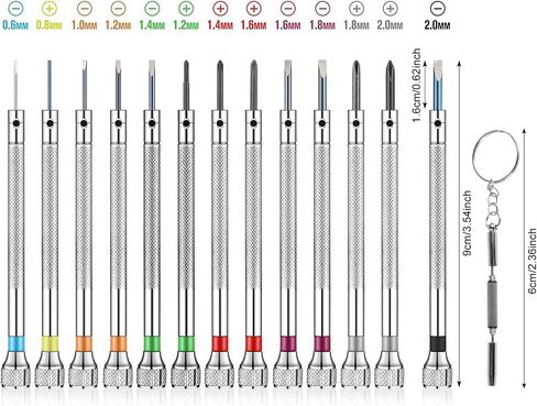 26pcs مجموعة مفك البراغي الدقيقة 0.6-2.0mm صلابة عالية الصلب Micro Cross Screwiver Kit لمشاهدة النظارات المجوهرات الإلكترونية إصلاح in Kuwait