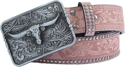 Verdusa Women's Western Belt Vintage PU Leather Square Buckle Waist Belt in Kuwait
