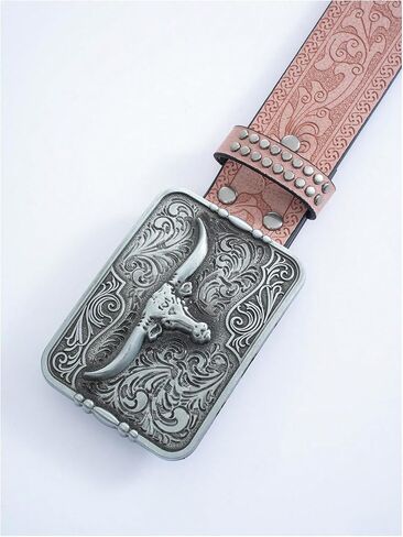 Verdusa Women's Western Belt Vintage PU Leather Square Buckle Waist Belt in Kuwait