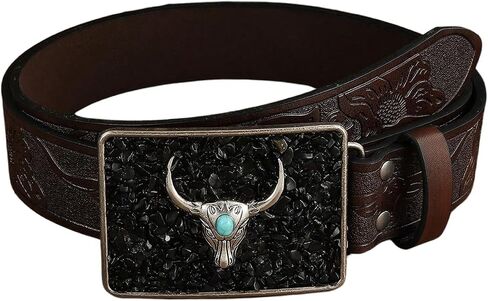 Verdusa Women's Western Belt Vintage PU Leather Square Buckle Waist Belt in Saudi Arabia