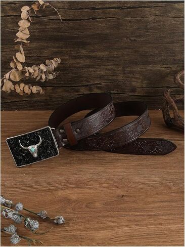 Verdusa Women's Western Belt Vintage PU Leather Square Buckle Waist Belt in Saudi Arabia
