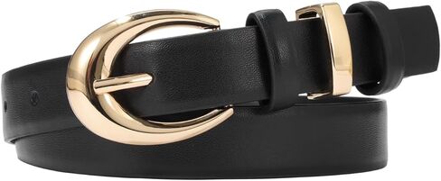 Women's Cow Leather Belt for Jeans Pants Fashion Ladies Skinny Dress Waist belt with Gold Buckle in Saudi Arabia