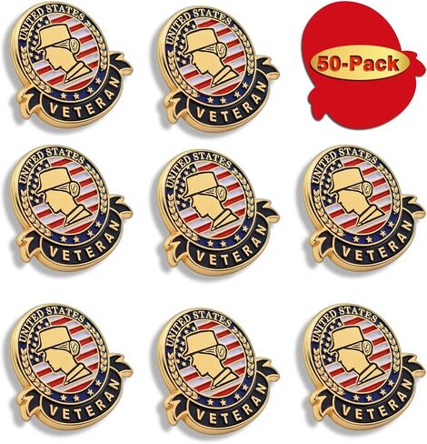 50 PCS دبابيس يوم المحاربين القدامى - شارة دبوس طية طية صدر in Kuwait