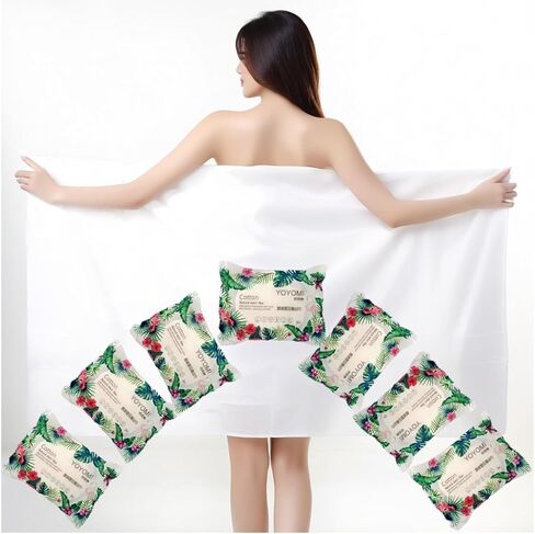 7 قطع مناشف حمام للاستعمال مرة واحدة، مقاس 55.1 × 27.5 بوصة، أقراص مناشف مضغوطة مدمجة وذات قدرة على الامتصاص، محمولة وقابلة لإعادة الاستخدام، قطن نقي، مثالية للتخييم والمشي لمسافات طويلة والسفر in Kuwait