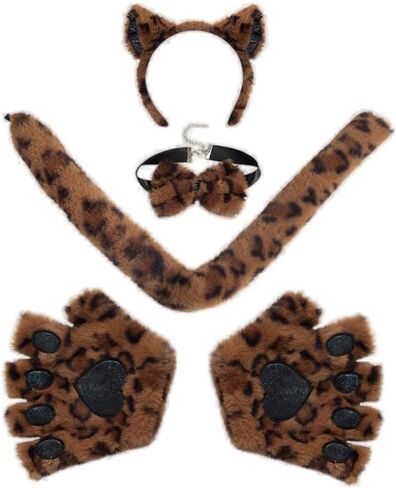 Himine Cat Cosplay Costume With Ears, Tail, Paws, Bow Tie in Kuwait