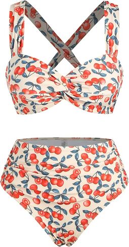 ZAFUL Women's High Waisted Bikini Sets Twist Front Tummy Control Two Piece Swimsuit Bathing Suit in Saudi Arabia