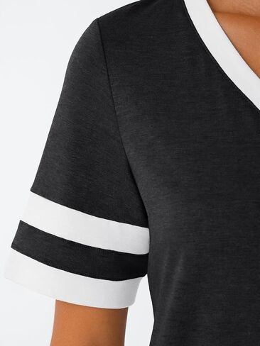 AUTOMET Women's Short Sleeve V Neck T Shirts Trendy Casual Spring Tops Summer Fashion Tees Basic Clothes in Saudi Arabia