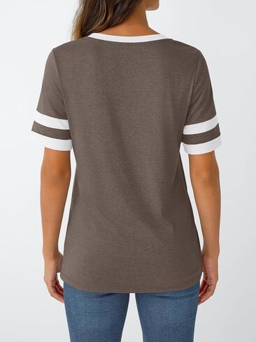 AUTOMET Women's Short Sleeve V Neck T Shirts Trendy Casual Spring Tops Summer Fashion Tees Basic Clothes in Kuwait