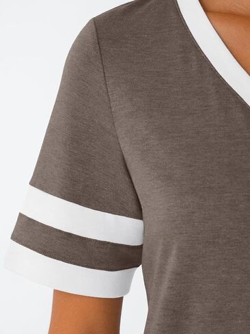 AUTOMET Women's Short Sleeve V Neck T Shirts Trendy Casual Spring Tops Summer Fashion Tees Basic Clothes in Kuwait