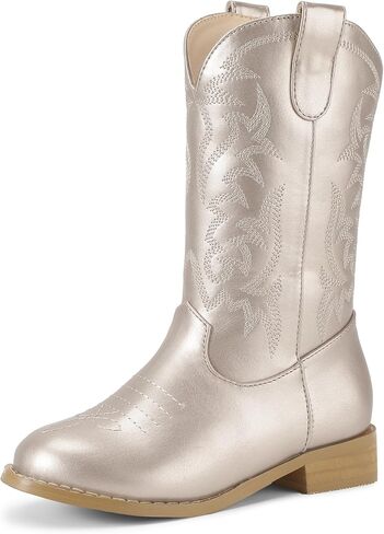 Hehainom Girls Cowgirl Boots for Little Big Kids Cowgirl Booties Toddler Western Riding Shoes Cowboy Boots for Kids in Saudi Arabia
