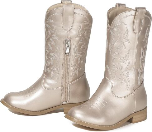 Hehainom Girls Cowgirl Boots for Little Big Kids Cowgirl Booties Toddler Western Riding Shoes Cowboy Boots for Kids in Saudi Arabia