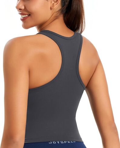 Smooth Workout Tops for Women Yoga Racerback Longline Padded Workout Tank Tops with Built in Bra in Kuwait