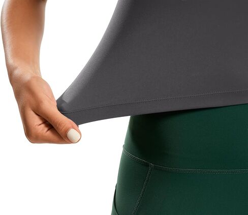 Smooth Workout Tops for Women Yoga Racerback Longline Padded Workout Tank Tops with Built in Bra in Kuwait