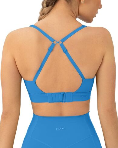 PAVOI ACTIVE Racerback Adjustable Sports Bra for Women - High Support Convertible Straps High Impact Workout Bras - HiPerform in Kuwait