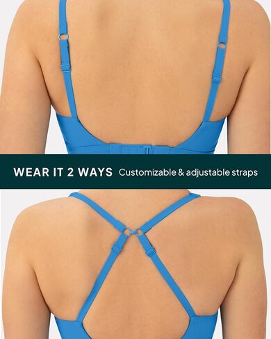 PAVOI ACTIVE Racerback Adjustable Sports Bra for Women - High Support Convertible Straps High Impact Workout Bras - HiPerform in Kuwait