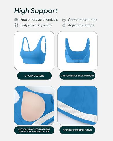 PAVOI ACTIVE Racerback Adjustable Sports Bra for Women - High Support Convertible Straps High Impact Workout Bras - HiPerform in Kuwait