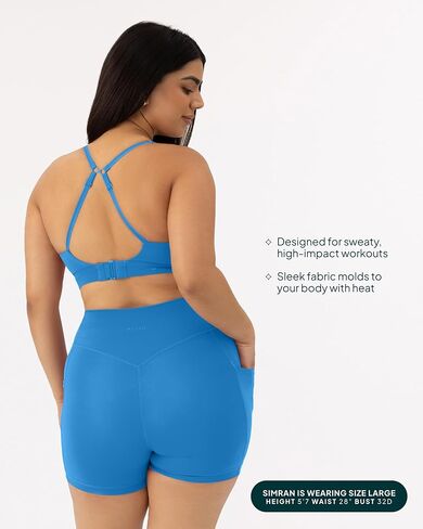 PAVOI ACTIVE Racerback Adjustable Sports Bra for Women - High Support Convertible Straps High Impact Workout Bras - HiPerform in Kuwait