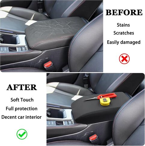 Center Console Armrest Cover for Honda Accord Accessories 2023 2024 2025 Middle Console Pad Armrest Lid Protector Arm Rest Storage Box Cushion Leather Interior Seat Box Case (Black Stitches) in Saudi Arabia