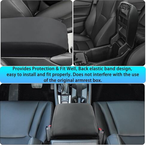 Center Console Armrest Cover for Honda Accord Accessories 2023 2024 2025 Middle Console Pad Armrest Lid Protector Arm Rest Storage Box Cushion Leather Interior Seat Box Case (Black Stitches) in Saudi Arabia