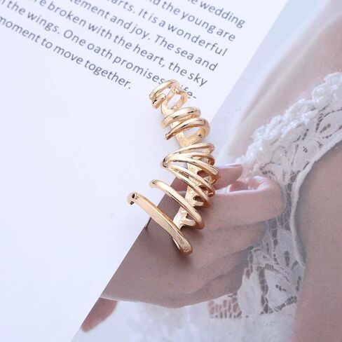 Gothic Large Wrap Cuff Earring Gold Metal Ear Climber Crawler Earring Exaggerated Polished Ear Claw Earring Punk Left Earring Jewelry for Women in Saudi Arabia