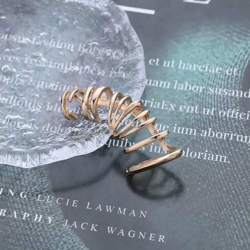 Gothic Large Wrap Cuff Earring Gold Metal Ear Climber Crawler Earring Exaggerated Polished Ear Claw Earring Punk Left Earring Jewelry for Women in Saudi Arabia