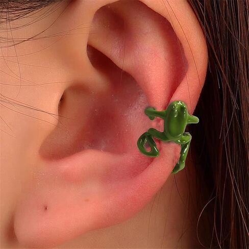 4 PCS Frog Earrings for Women Vintage Frogs Shaped Ear Cuff Earrings Cute Animal Earrings Cool Stuff Animal Post Studs Earrings Unique Trendy Stuff Frog Jewelry Gifts in Saudi Arabia