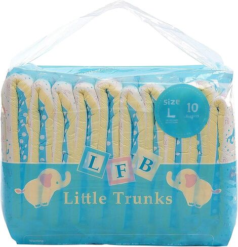Littleforbig Adult Printed Diaper 10 Pieces - Little Trunks (Large 36"-46") in Saudi Arabia