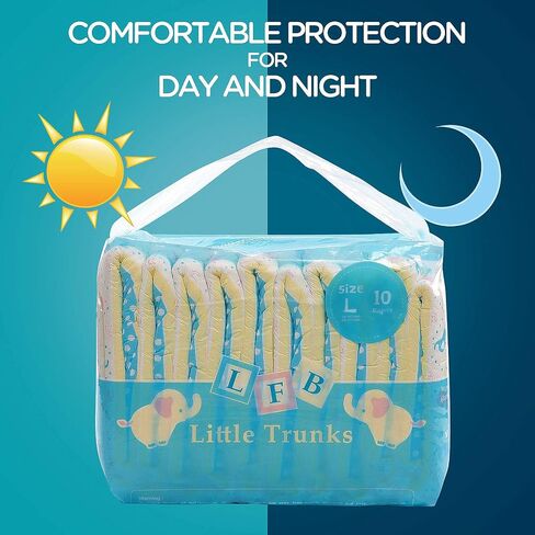 Littleforbig Adult Printed Diaper 10 Pieces - Little Trunks (Large 36"-46") in Saudi Arabia
