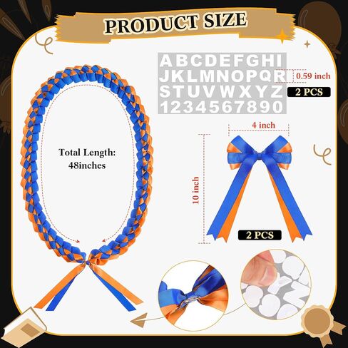 Graduation Ribbon Leis Class of 2025 Grad Money Lei Double Braided Necklace Accessories for Graduation Party in Saudi Arabia