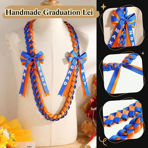 Graduation Ribbon Leis Class of 2025 Grad Money Lei Double Braided Necklace Accessories for Graduation Party in Saudi Arabia
