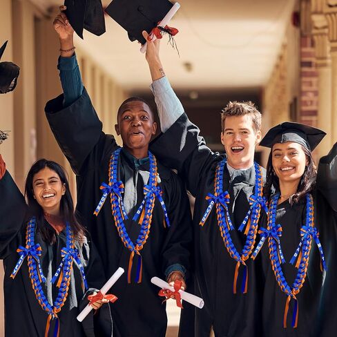 Graduation Ribbon Leis Class of 2025 Grad Money Lei Double Braided Necklace Accessories for Graduation Party in Saudi Arabia