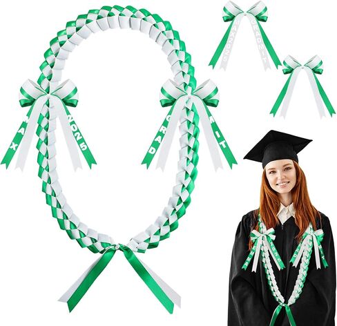 Graduation Ribbon Leis Class of 2025 Grad Money Lei Double Braided Necklace Accessories for Graduation Party in Saudi Arabia