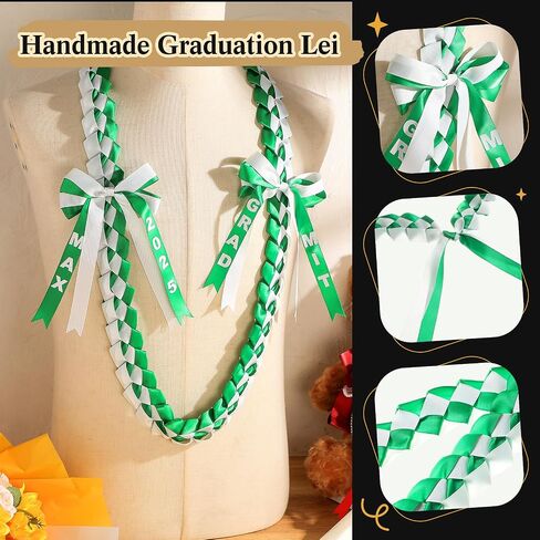 Graduation Ribbon Leis Class of 2025 Grad Money Lei Double Braided Necklace Accessories for Graduation Party in Saudi Arabia
