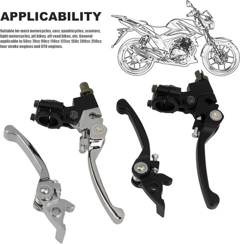 PowerMotor 7/8" 22mm CNC Brake Clutch Lever Kit,Motorcycle Folding Clutch Brake Handle Lever for CRF KLX BBR Pit Dirt Bike ATV Quad-Electroplate in Kuwait