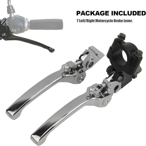 PowerMotor 7/8" 22mm CNC Brake Clutch Lever Kit,Motorcycle Folding Clutch Brake Handle Lever for CRF KLX BBR Pit Dirt Bike ATV Quad-Electroplate in Kuwait