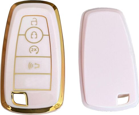Keyless Entry Remote for Ford Key Fob Cover Protective Shell Fits for Ford Edge Escape Expedition Explorer Fusion Mustang Ranger F-150 F-250 (4-Button-A-Pink) in Saudi Arabia