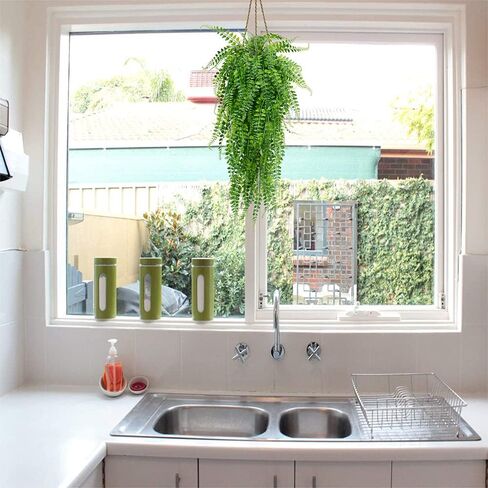 6 Pcs Artificial Hanging Ferns Plants Fake Hanging Plants Fake Ivy Boston Ferns Vine Outdoor Indoor Home Décor UV Resistant Plastic Plants (Green) in Kuwait