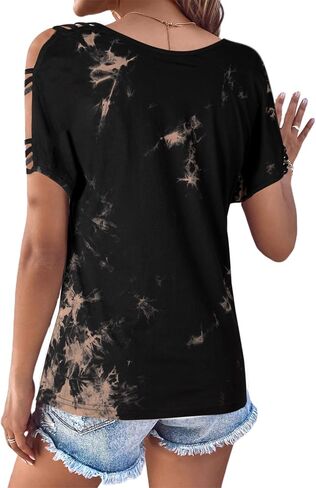 Remidoo Women's Ladder Cut Out Tirt Tops Shirt Sleeve V Neck Tee Top Blouses in Saudi Arabia