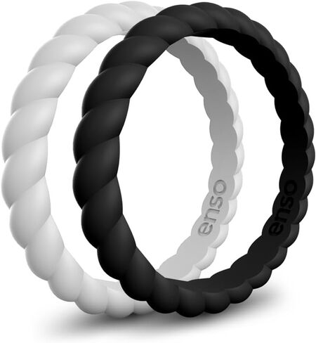 Enso Rings Stackable Braided Silicone Wedding Ring Bundles – Comfortable and Flexible Design - Multi-Packs in Saudi Arabia