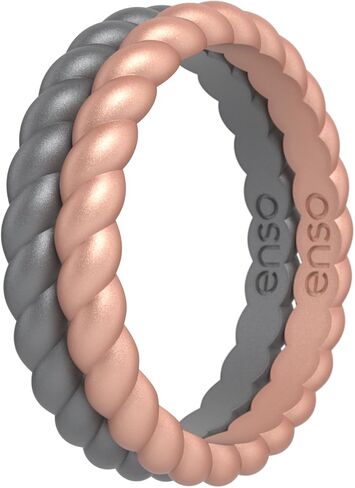 Enso Rings Stackable Braided Silicone Wedding Ring Bundles – Comfortable and Flexible Design - Multi-Packs in Saudi Arabia
