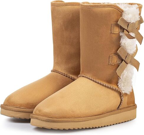 Krabor Womens Snow Boots Boots Mid-Calf Winter Shoes مع أقواس جانبية in Kuwait
