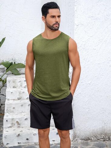 Runcati Mens Slobys Tank Tops تمرين تقطيع القميص Muscle Athletic Gym Summer Beach T in Saudi Arabia