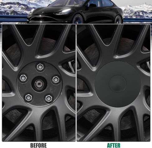 ROCCS متوافق مع Tesla Model 3 S X Set Aero Wheel Cap Kit، غطاء محور تعديل الشعار المركزي مع غطاء صامولة العروة، فضي in Saudi Arabia