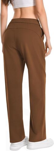 Auriviz Widen Waistband Sweat Pants for Women Exposed Pockets Lounge Sweatpants Straight Leg Pants 29’’ Inseam in Kuwait