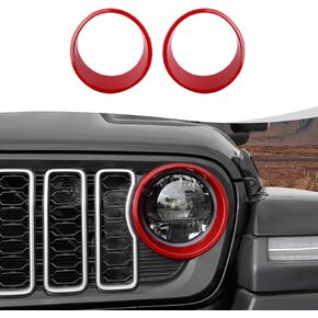 تغطية الضوء المنعطف على تغطية غطاء الضوء المتوافق مع 2024+ Jeep Wrangler JL JLU & Gladiator JT الخارجي (أحمر)