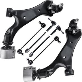 Suspension Kit, Replacement For Lower Control Arm With Ball Joint Sway Bar Links Inner Outer Tie Rods Compatible With 2010-2017 Chevrolet Equinox, 2010-2017 GMC Terrain